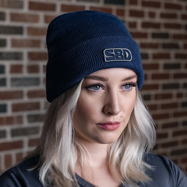 STORM BEANIE Navy w/Grey